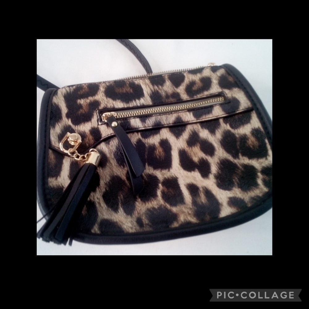 Cheetah black and brown purse